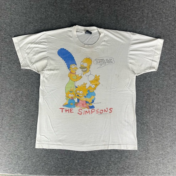 Screen Stars Other - Vintage 1990s The Simpsons single stitch t-shirt “We're a Nice, Normal Family”
